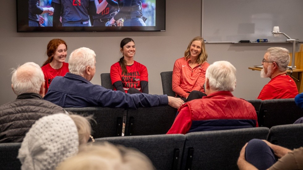 OLLI Raider Fans listening to SOU coaches and athletes
